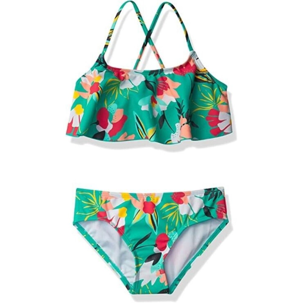 Kanu Surf Girls' Karlie Flounce Bikini Beach Sport 2 Piece Swimsuit 4T